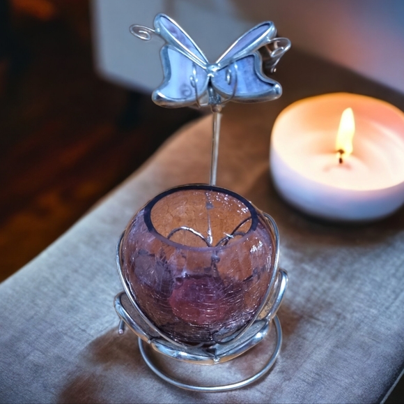 Stained Glass Butterfly Candle Holder - Picture 2 of 9